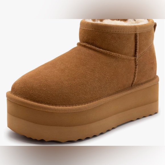 Xiakolaka Women's Classic Platform Mini Boots Winter Suede Anti-Slip Ankle.  NWT - Picture 1 of 13